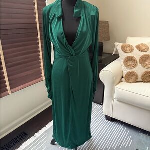 Fashion Nova Hunter Green Midi Dress